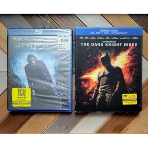 BATMAN Set of 2: Dark Knight + Dark Knight Rises (Blu-ray DVD 2012) New & Sealed